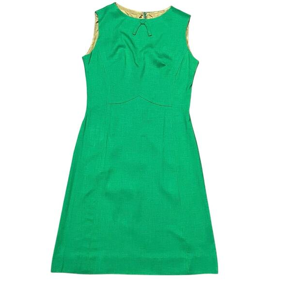 Vintage Original STACY AMES Womens 1950s 60s Dress Green Mod Sleeveless 14 MCM - Picture 7 of 9